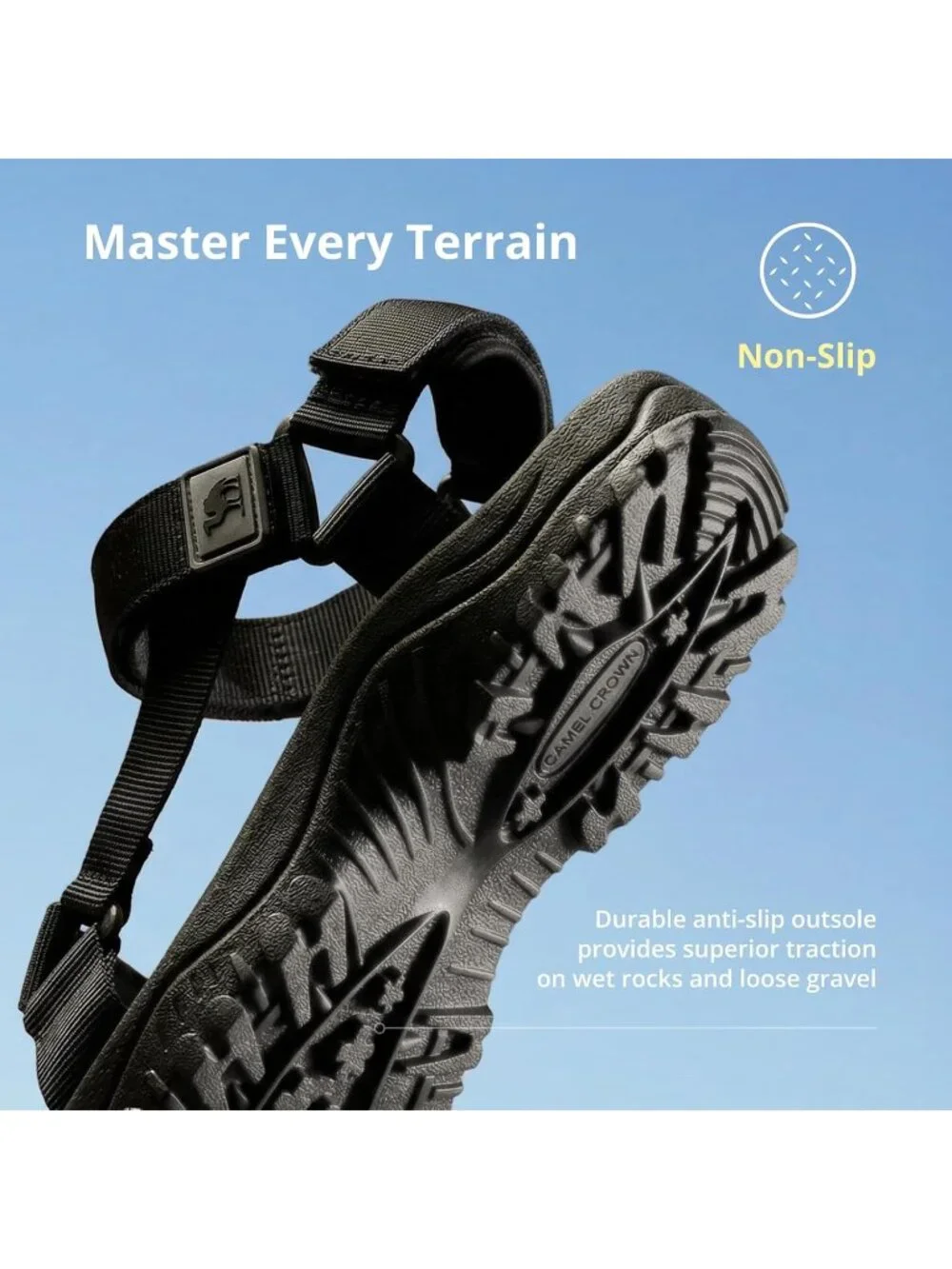 Men's Black Comfortable Athletic Hiking Sport Sandals Outdoor Beach Shoes